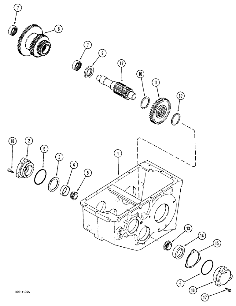 Схема запчастей Case IH 1666 - (6-42) - TRANSMISSION, DIFFERENTIAL PINION SHAFT AND GEARS (03) - POWER TRAIN