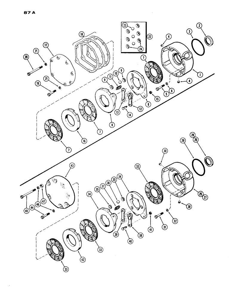 Схема запчастей Case IH 1030 - (087A) - BRAKES, FIRST USED TRANSMISSION SERIAL NUMBER 2234271 (07) - BRAKES