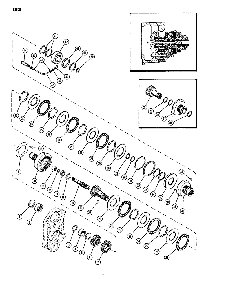 Схема запчастей Case IH 1070 - (182) - P.T.O. CLUTCH AND DRIVE (06) - POWER TRAIN