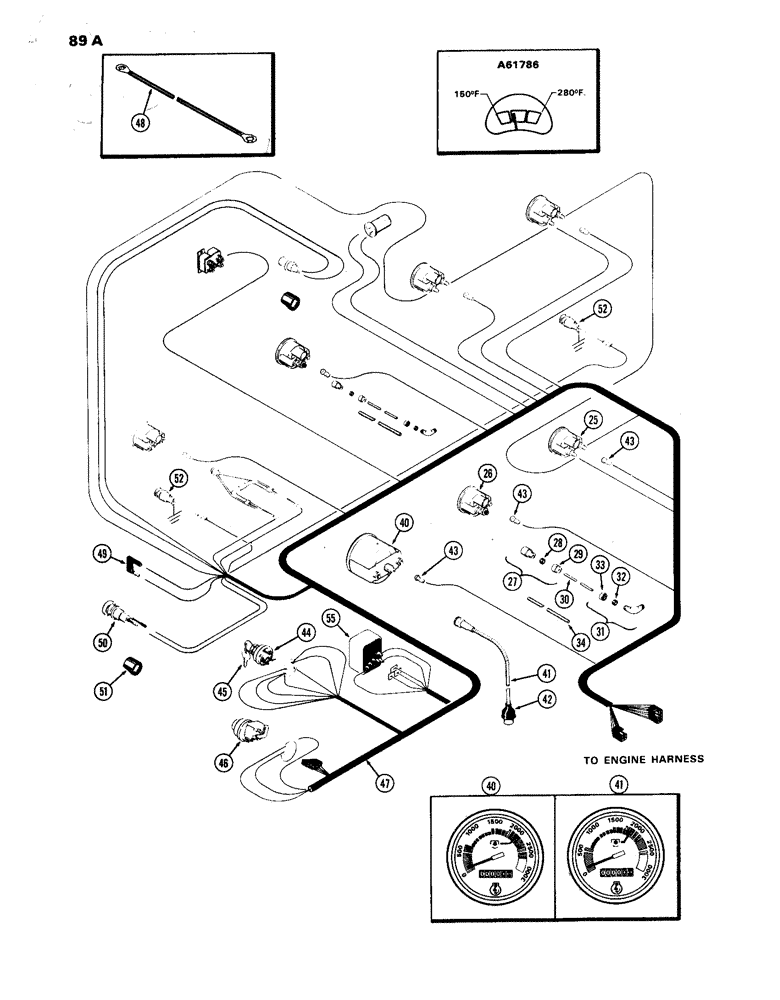 Схема запчастей Case IH 870 - (089A) - INSTRUMENTS AND WIRING, (336B) DIESEL ENGINE (04) - ELECTRICAL SYSTEMS