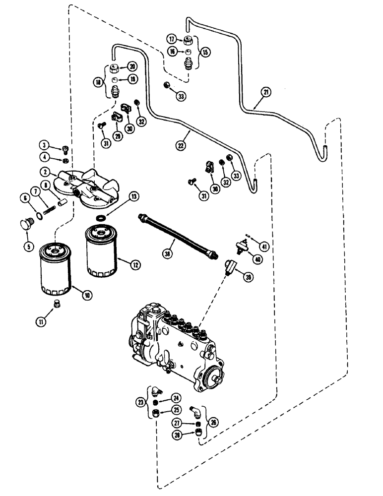 Схема запчастей Case IH 930-SERIES - (025A) - FUEL INJECTION FILTER SYSTEM, (401) DIESEL ENGINE, FIRST USED ENGINE SERIAL NUMBER 2205978 (03) - FUEL SYSTEM