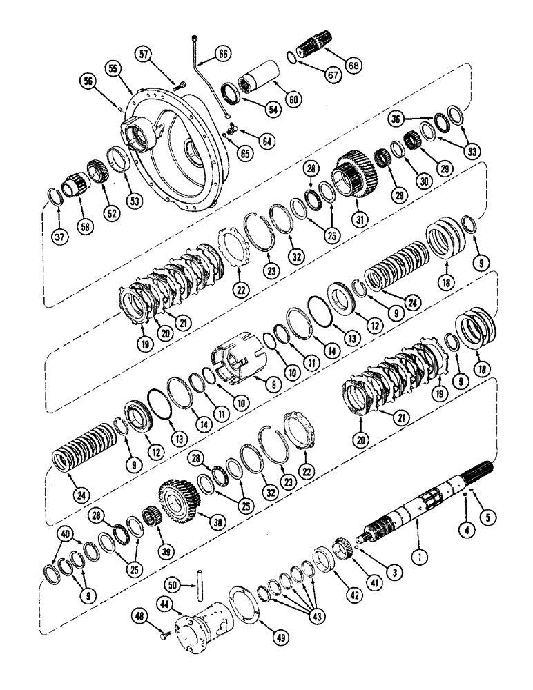 Схема запчастей Case IH 8910 - (6-006) - TRANSMISSION SPEED, INPUT SHAFT WITH CREEPER (06) - POWER TRAIN