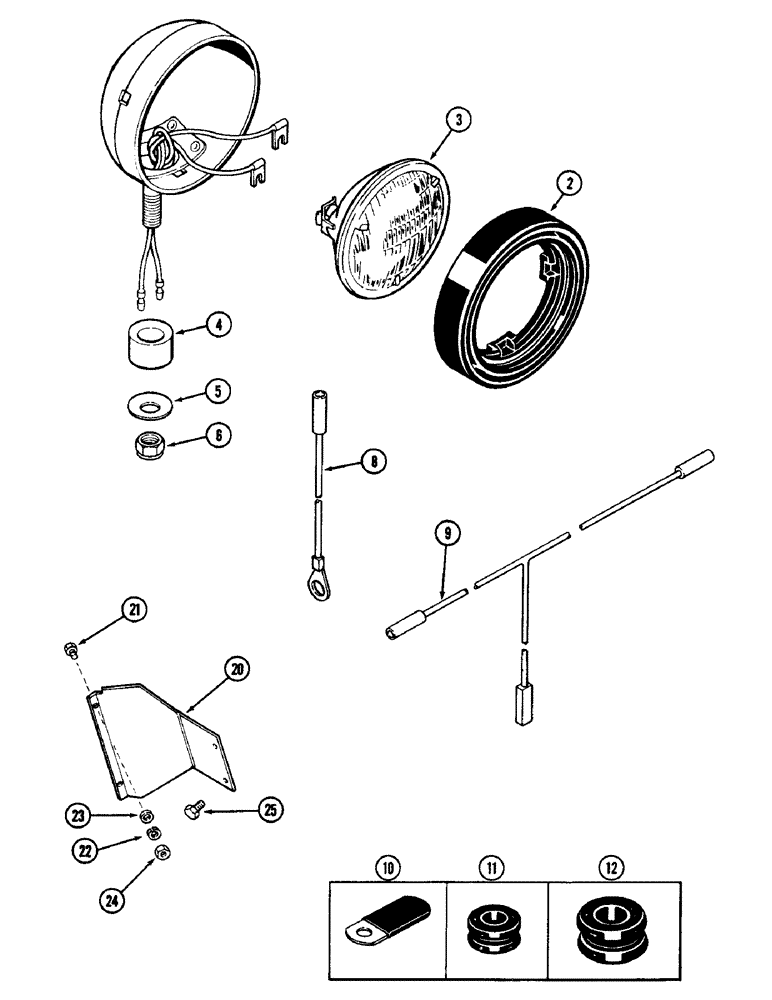 Схема запчастей Case IH 2090 - (4-150) - REAR FLOOD LAMP ATTACHMENT (04) - ELECTRICAL SYSTEMS