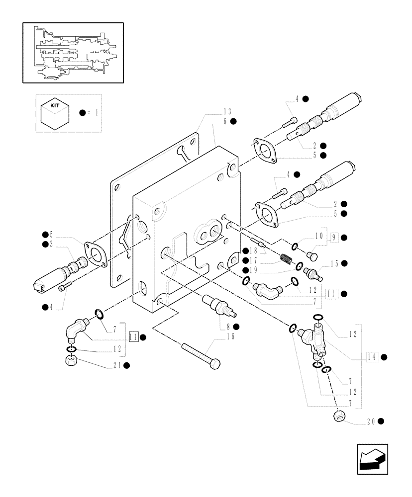 Схема запчастей Case IH MXU110 - (1.27.4[01]) - HI-LO TRANSMISSION ENGAGEMENT CONTROL - C5275 (03) - TRANSMISSION