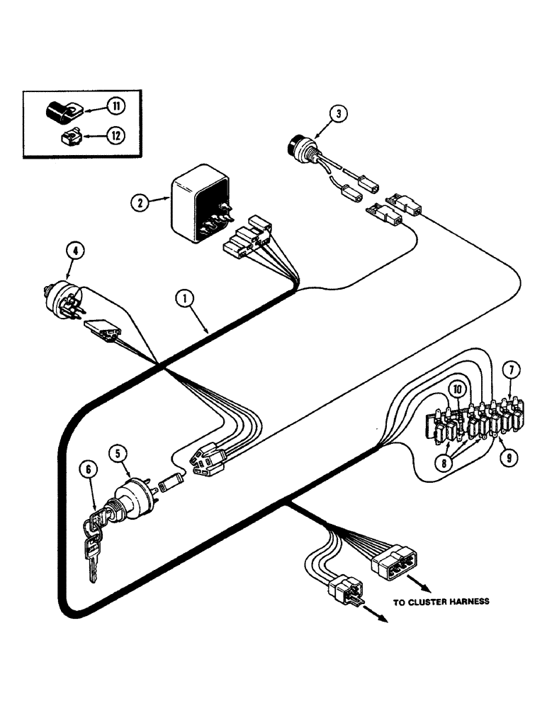 Схема запчастей Case IH 2290 - (4-074) - CONSOLE HARNESS, PRIOR TO P.I.N. 8841101 (04) - ELECTRICAL SYSTEMS