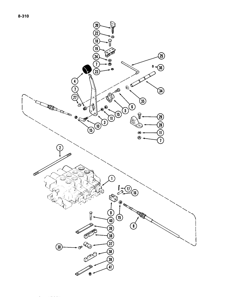 Схема запчастей Case IH 4994 - (8-310) - REMOTE HYDRAULIC ATTACHMENT, FOURTH CIRCUIT (08) - HYDRAULICS