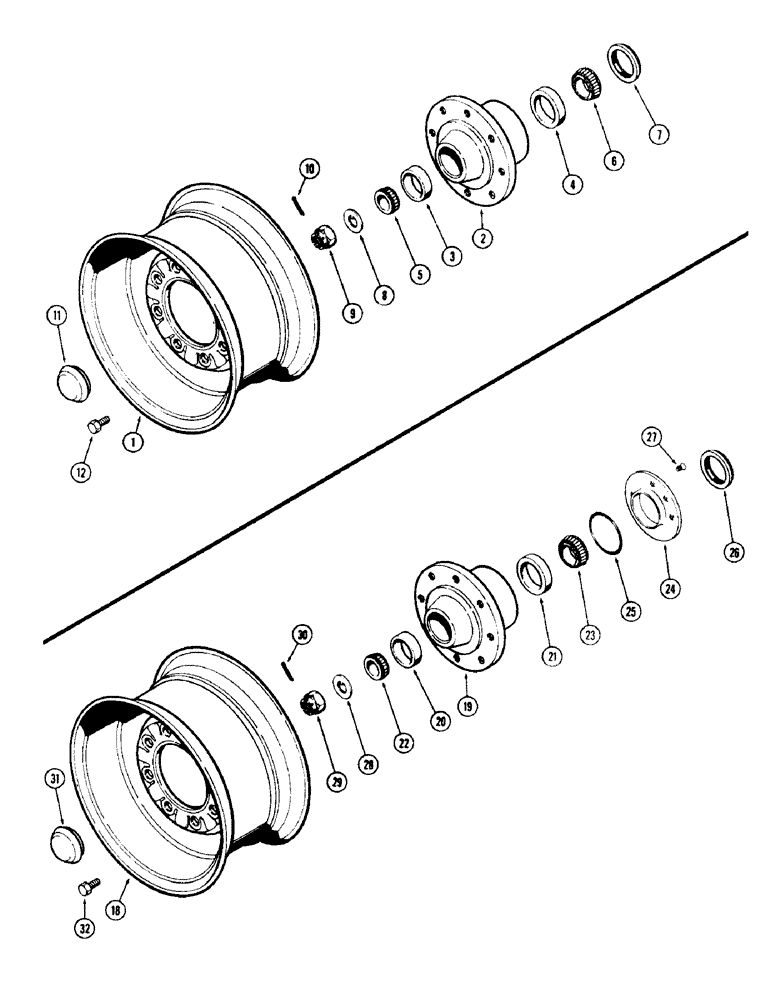 Схема запчастей Case IH 930-SERIES - (095A) - STAMPED FRONT WHEELS, USED WITH EIGHT BOLT HUB, FIRST USED TRACTOR SERIAL NUMBER 8339008 (06) - POWER TRAIN