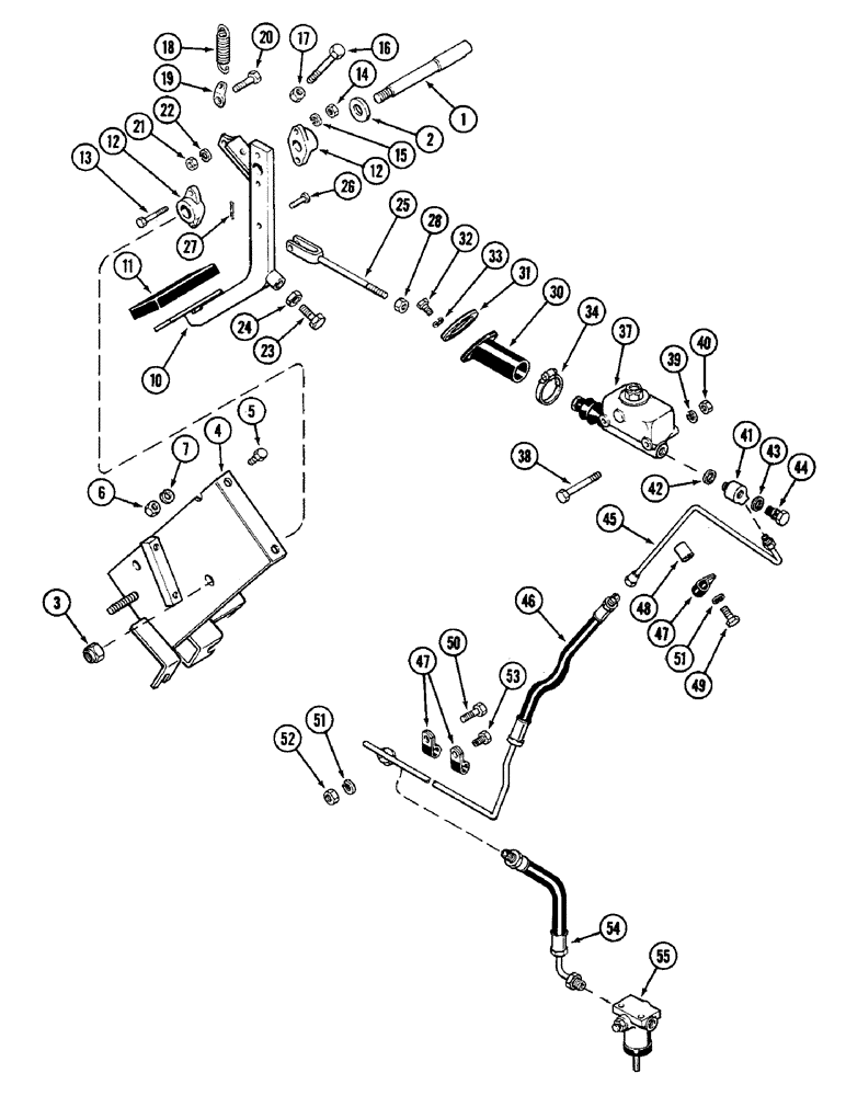 Схема запчастей Case IH 4890 - (7-242) - BRAKE PEDAL AND CYLINDER (07) - BRAKES