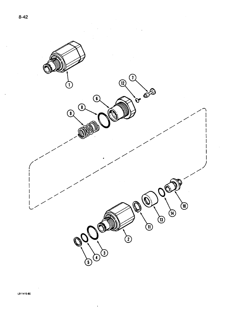 Схема запчастей Case IH 9270 - (8-042) - PRIORITY REMOTE HYDRAULIC VALVE KIT WITH LOAD CHECK CONT. (08) - HYDRAULICS