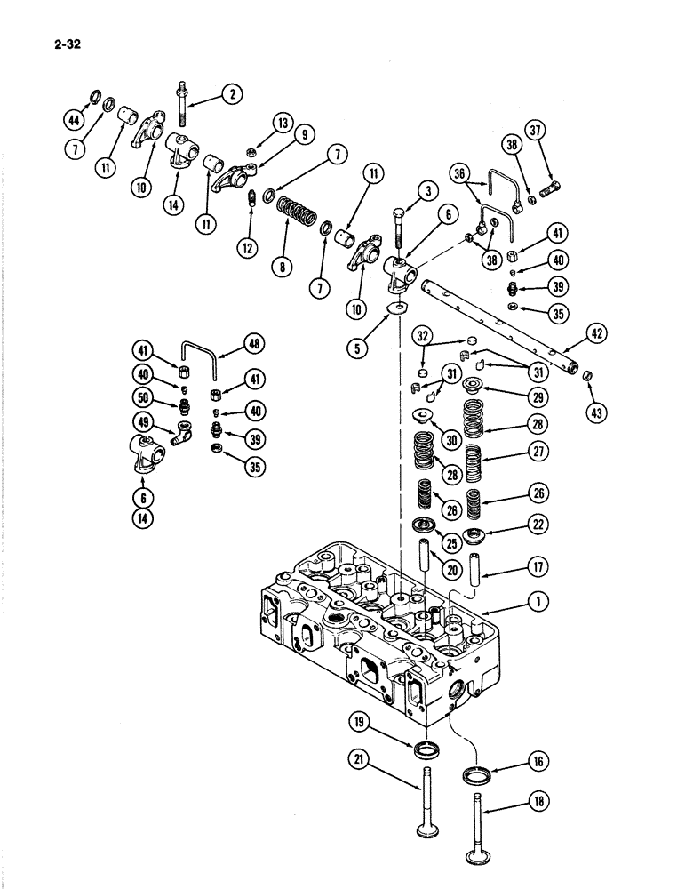 Схема запчастей Case IH 4894 - (2-32) - VALVE MECHANISM 674 CUBIC INCH DIESEL ENGINE (02) - ENGINE