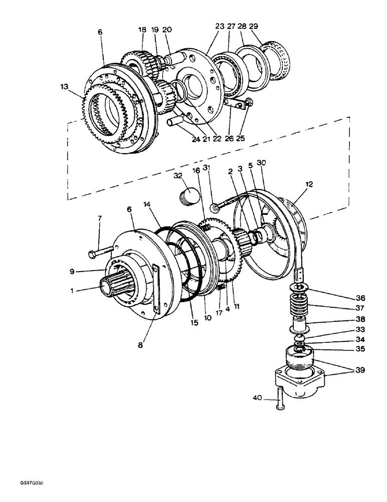 Схема запчастей Case IH 1212 - (6-50) - FRONT PLANETARY UNIT, 1212, 1212Q, 1212G AND 1212SK TRACTORS (06) - POWER TRAIN