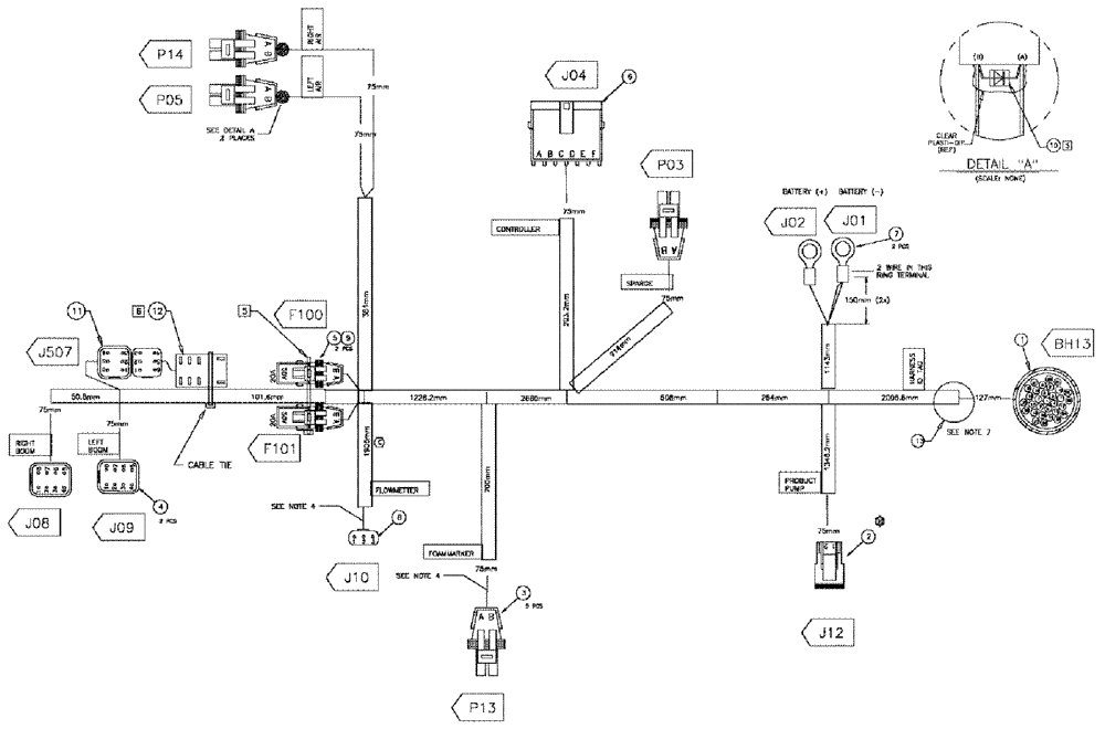 Схема запчастей Case IH 3185 - (12-011) - HARNESS, LIQUID (06) - ELECTRICAL