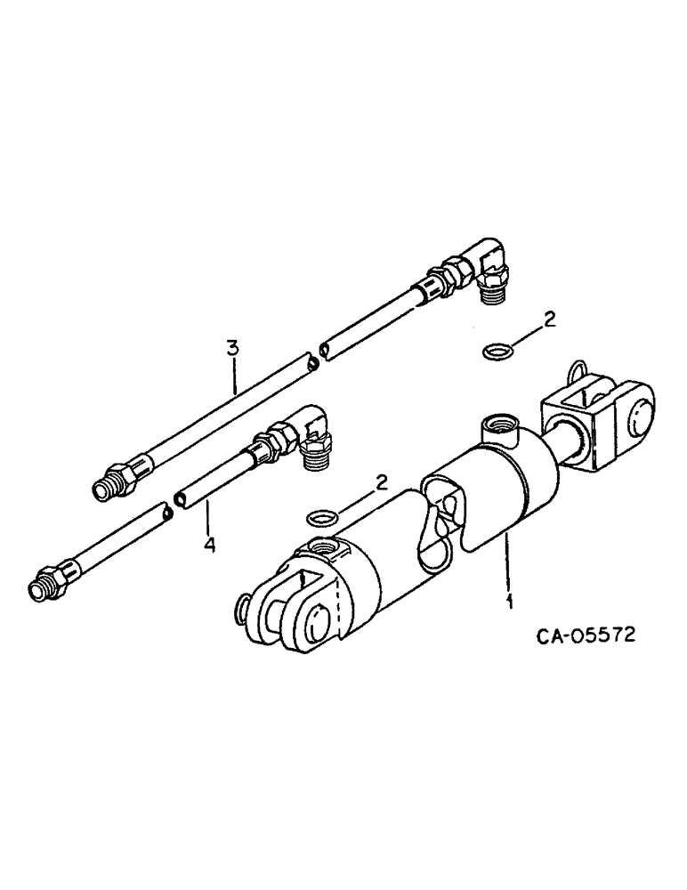 Схема запчастей Case IH 490 - (AG-19) - TRANSPORT CYLINDER AND CONNECTIONS, TRACTORS WITH TWO VALVES 