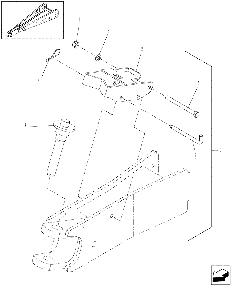 Схема запчастей Case IH RB454 - (18.08) - DIA KIT, LOCKING HITCH PIN (18) - ACCESSORIES