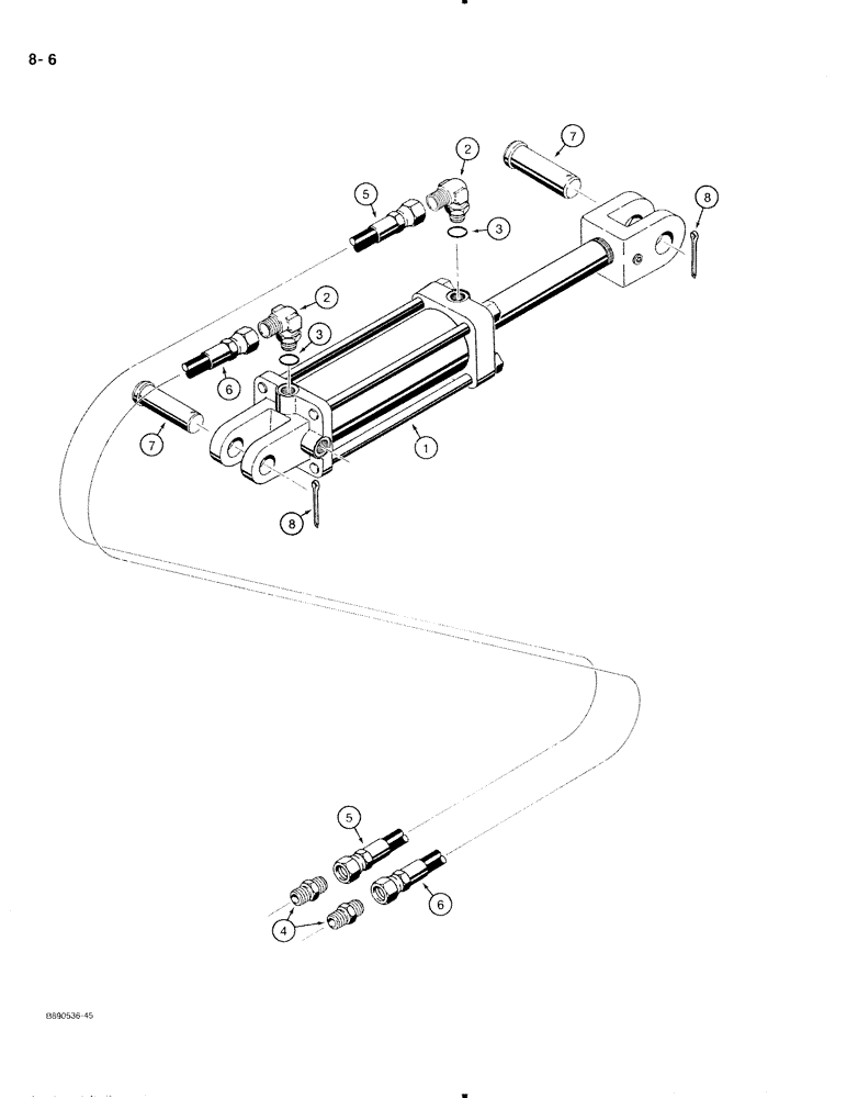 Схема запчастей Case IH 370 - (8-06) - TRANSPORT LIFT HYDRAULIC CIRCUIT WITH 3/8 INCH ID HOSES (08) - HYDRAULICS