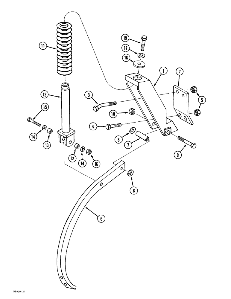 Схема запчастей Case IH 6650 - (9-18) - SHANK, SPRING CUSHIONED (09) - CHASSIS/ATTACHMENTS