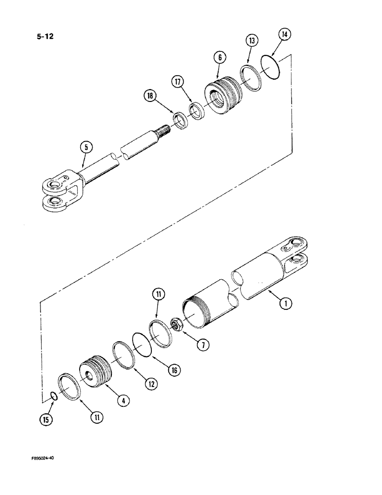 Схема запчастей Case IH 9270 - (5-12) - STEERING CYLINDER (05) - STEERING