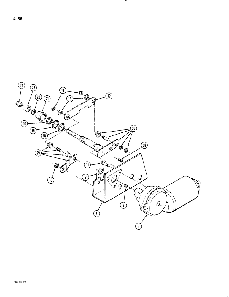 Схема запчастей Case IH STEIGER - (4-56) - WIPER DRIVE ASSEMBLY, REAR WINDOW (04) - ELECTRICAL SYSTEMS