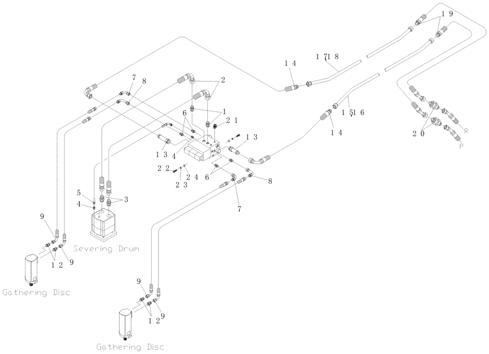 Схема запчастей Case IH A7700 - (B09.02[01]) - Hydraulic Circuit {Shredder Topper} (07) - HYDRAULICS