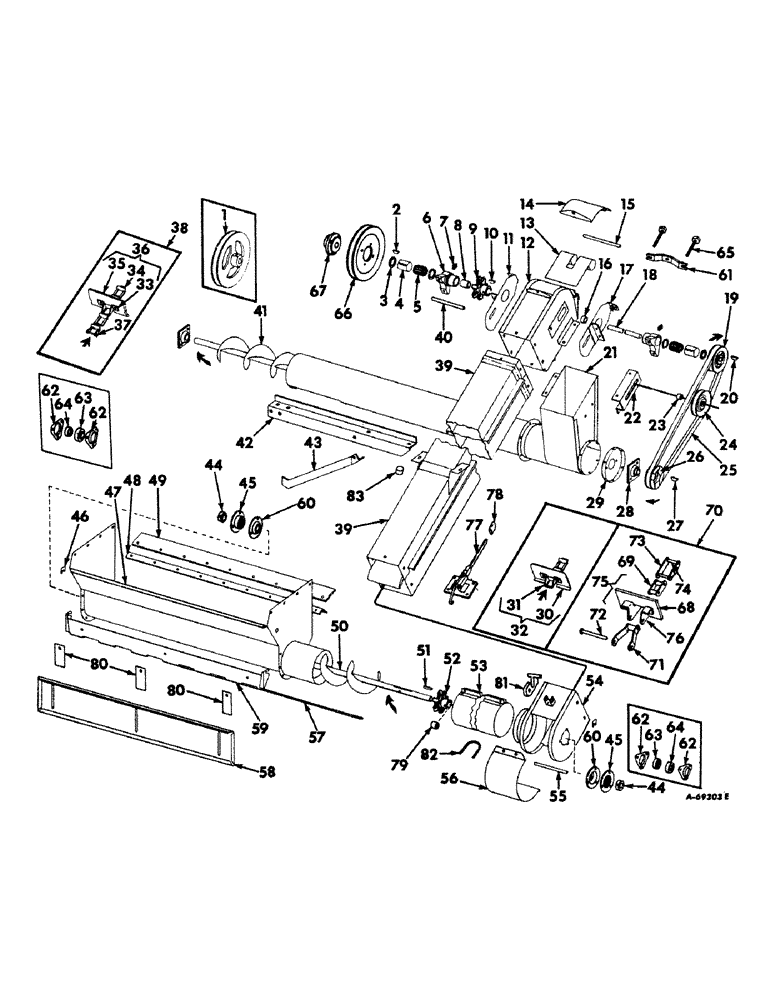 Схема запчастей Case IH 403 - (082) - TAILINGS ELEVATOR AND DRIVE FLIGHT, STEEL, SPECIAL (66) - THRESHING