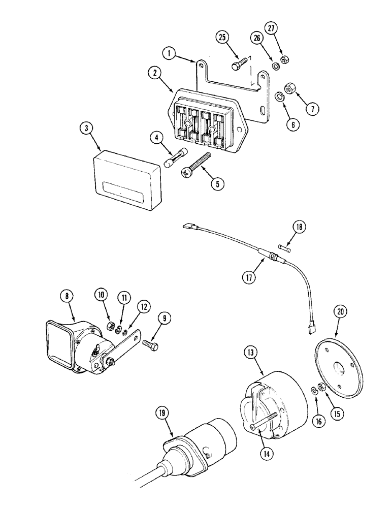 Схема запчастей Case IH 1394 - (4-062) - FUSEBOX, HORN AND TRAILER SOCKET (04) - ELECTRICAL SYSTEMS