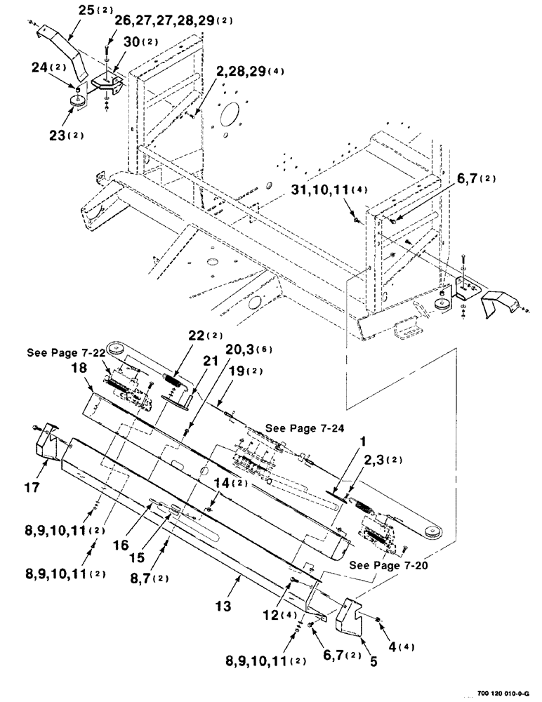 Схема запчастей Case IH 8480 - (7-18) - THREADER ASSEMBLY (12) - MAIN FRAME