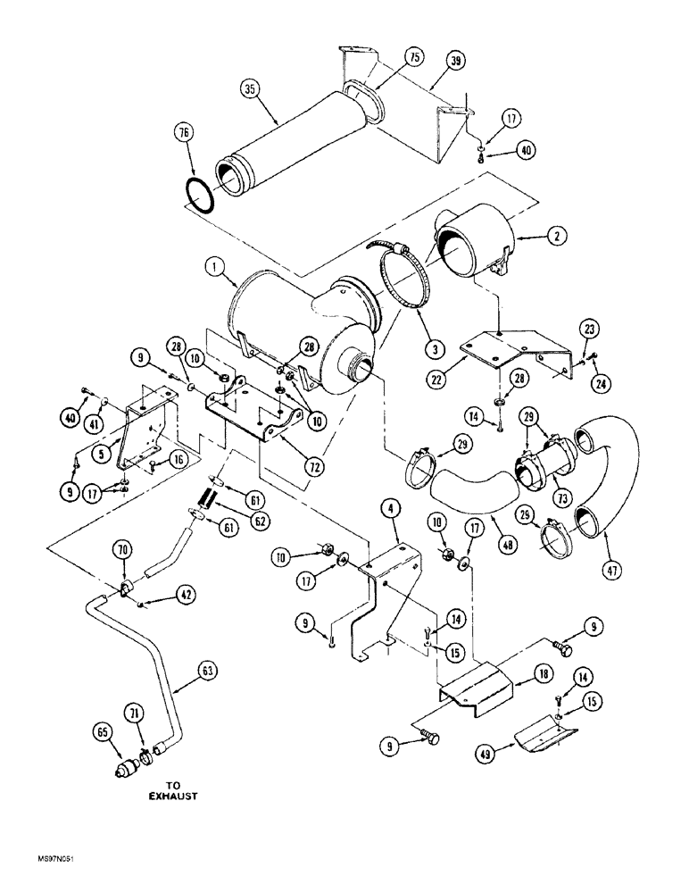 Схема запчастей Case IH 9310 - (2-104) - AIR INDUCTION SYSTEM, P.I.N. JEE0036501 AND AFTER (02) - ENGINE