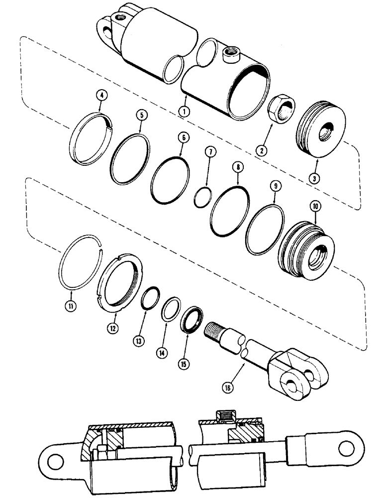 Схема запчастей Case IH WWC37-SERIES - (22) - T52239 CYLINDER, 4 INCHES X 8 INCHES 