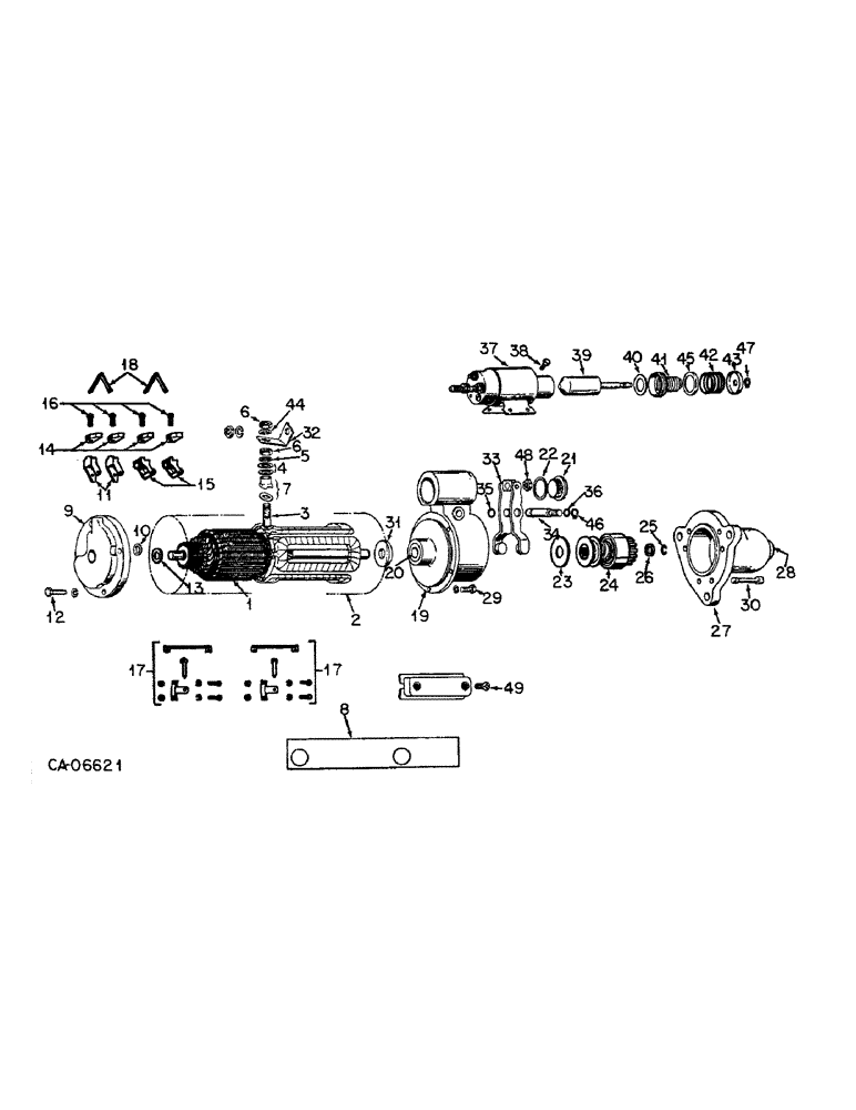 Схема запчастей Case IH 986 - (08-08) - ELECTRICAL, CRANKING MOTOR, DELCO REMY (06) - ELECTRICAL