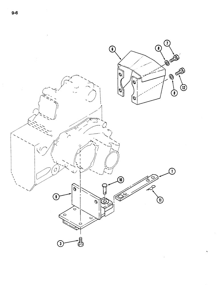 Схема запчастей Case IH 245 - (9-06) - DRAWBAR AND PTO SHIELD (09) - CHASSIS/ATTACHMENTS