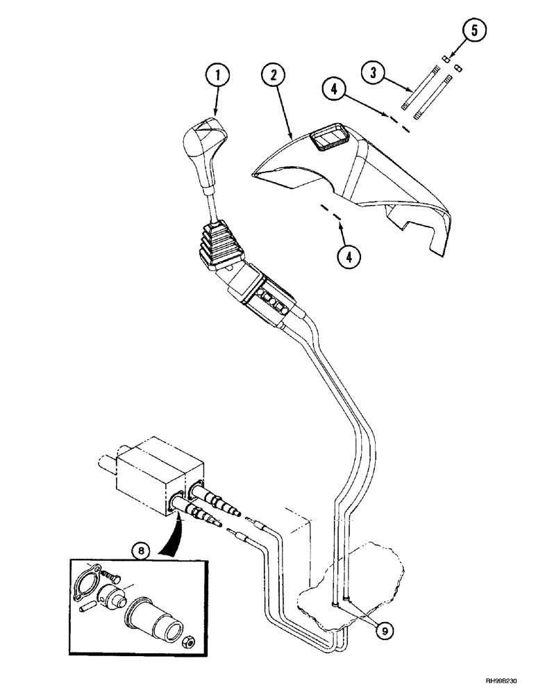 Схема запчастей Case IH L550 - (8-032) - HYDRAULIC CONTROLS - MOUNTING (2 FUNCTION CX70 - CX100) (08) - HYDRAULICS