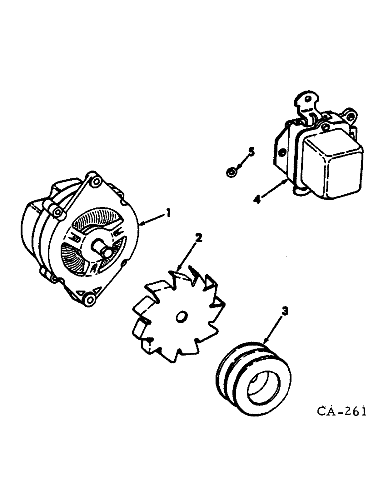 Схема запчастей Case IH 815 - (G-24) - ELEC. SYS., ALTERNATOR-GENERATOR AND VOLTAGE REGULATOR CONNECTIONS DIESEL ENG. W/ VOLTAGE REGULATOR (06) - ELECTRICAL SYSTEMS