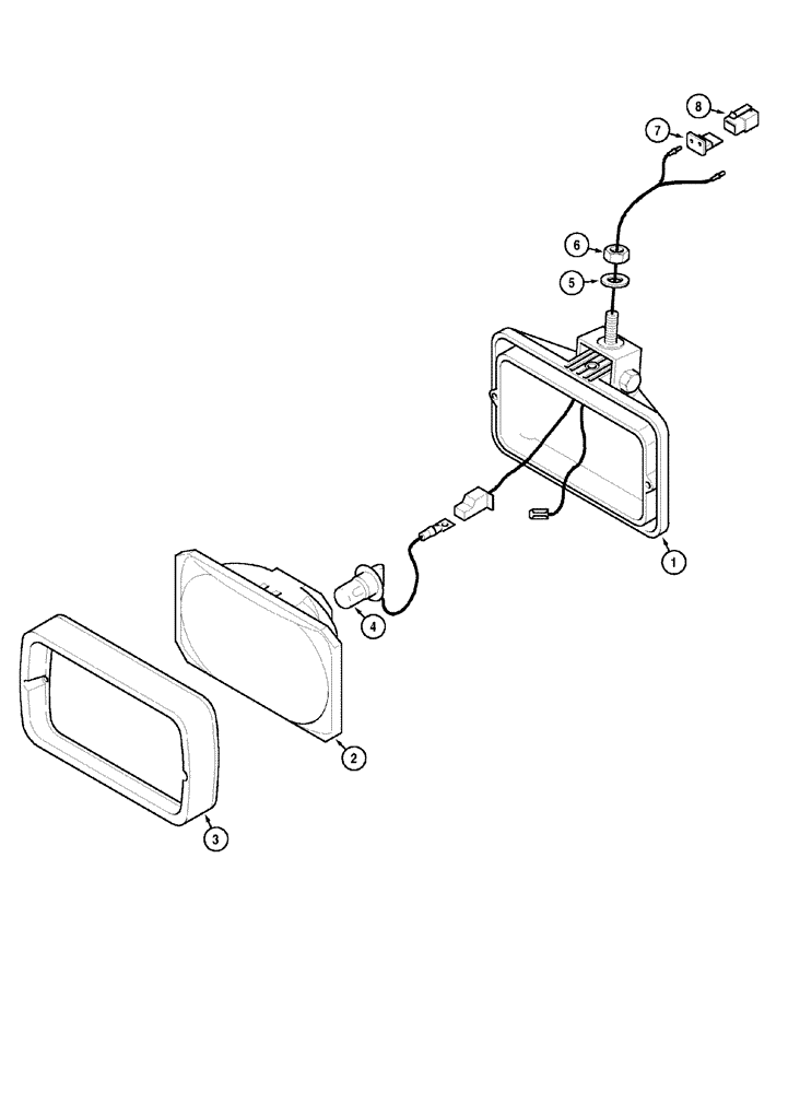 Схема запчастей Case IH MX110 - (04-23) - WORK LIGHTS (04) - ELECTRICAL SYSTEMS