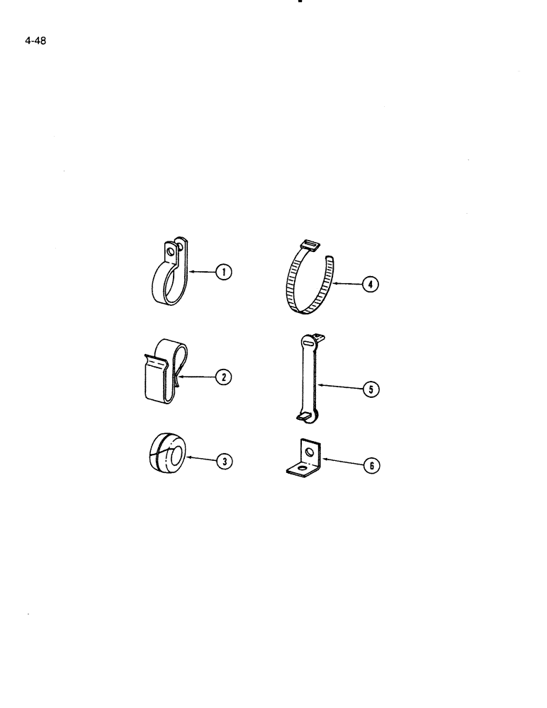 Схема запчастей Case IH 5000 - (4-48) - CLIPS, GROMMETS AND STRAPS (04) - ELECTRICAL SYSTEMS