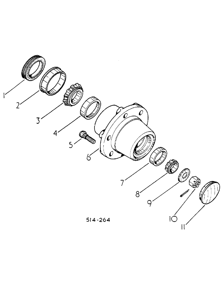 Схема запчастей Case IH 584 - (14-010) - FRONT WHEEL HUB, BEARINGS AND CAP, FRONT AXLE, STRAIGHT, HEAVY DUTY, INDUSTRIAL TRACTORS Suspension