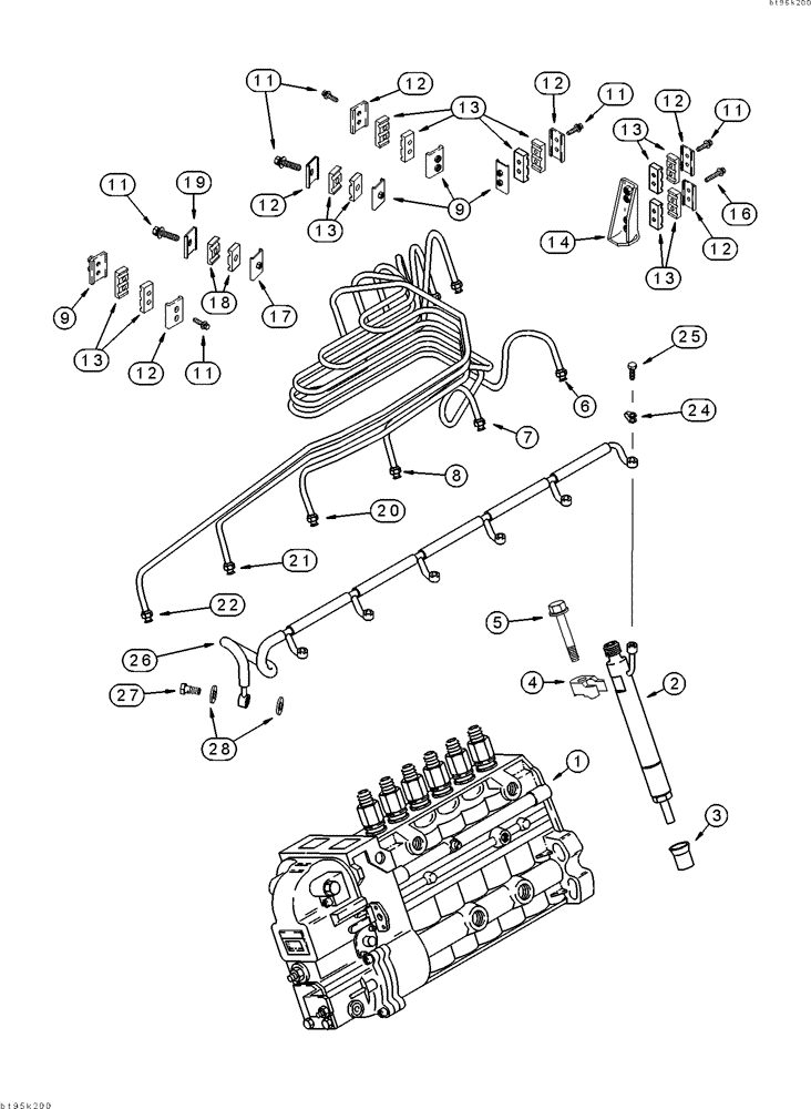 Схема запчастей Case IH 2155 - (3-02) - FUEL INJECTION SYSTEM, 6TA-830 ENGINE, PRIOR TO COTTON PICKER P.I.N. JJC0156230 (02) - FUEL SYSTEM