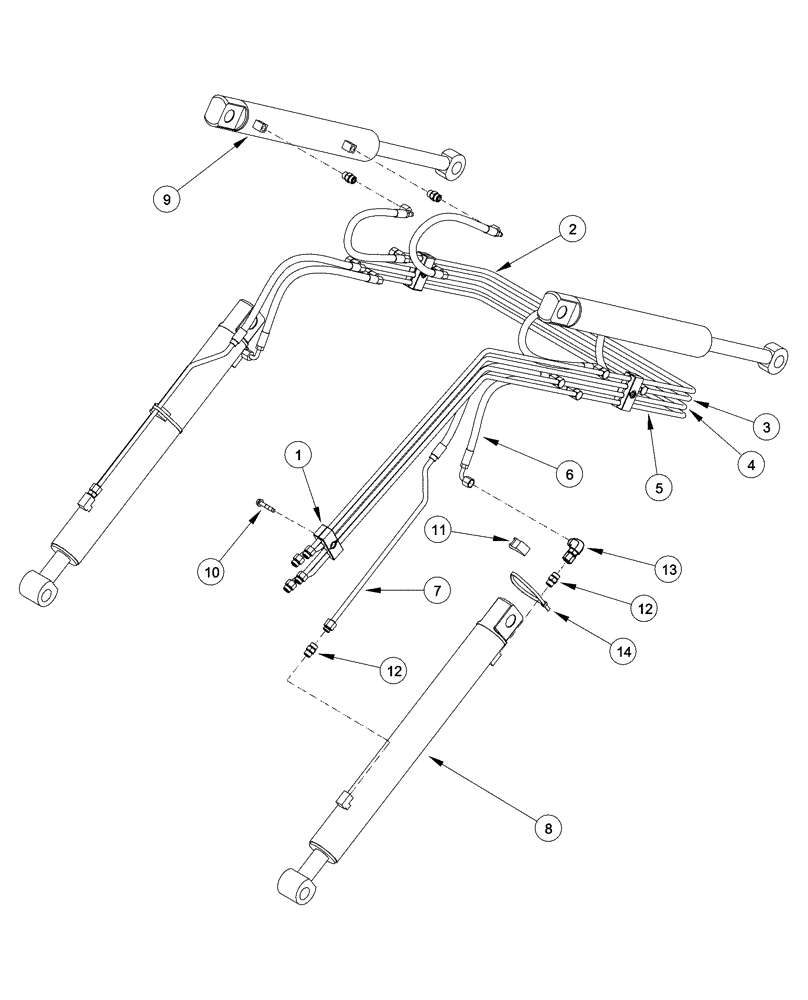 Схема запчастей Case IH L505 - (08-01) - HYDRAULICS LOADER FRAME (08) - HYDRAULICS