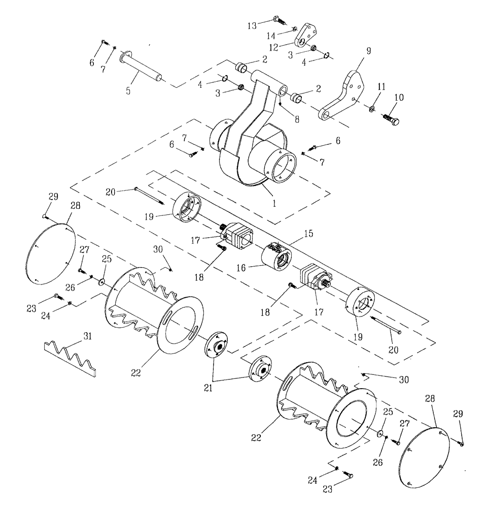 Схема запчастей Case IH 7700 - (A05[08]) - POWER KNOCKDOWN ROLLER (ADJUSTABLE) Mainframe & Functioning Components