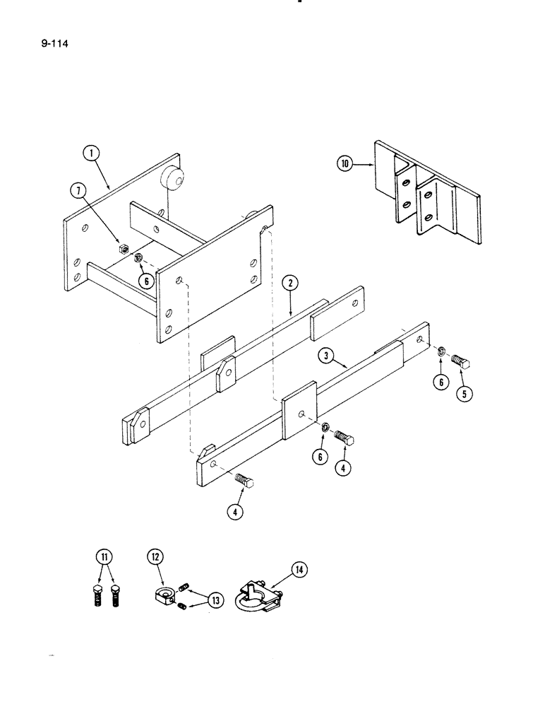 Схема запчастей Case IH 60FMS - (9-114) - MOUNTING KIT, 60FMS MOWER, 235H TRACTOR (03) - CHASSIS/MOUNTED EQUIPMENT