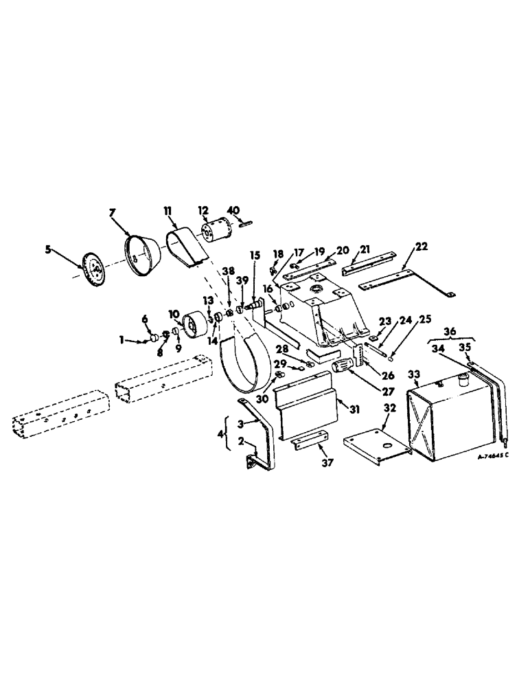 Схема запчастей Case IH 430 - (E-68) - WISCONSIN ENGINE ATTACHMENT, ENGINE AND ENGINE MOUNTING PARTS 