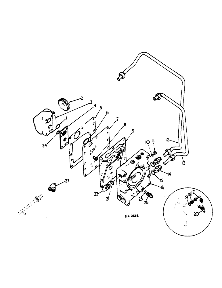 Схема запчастей Case IH 485 - (00J22) - HYDRAULIC POWER SUPPLY AND M.C. VALVE (07) - HYDRAULICS