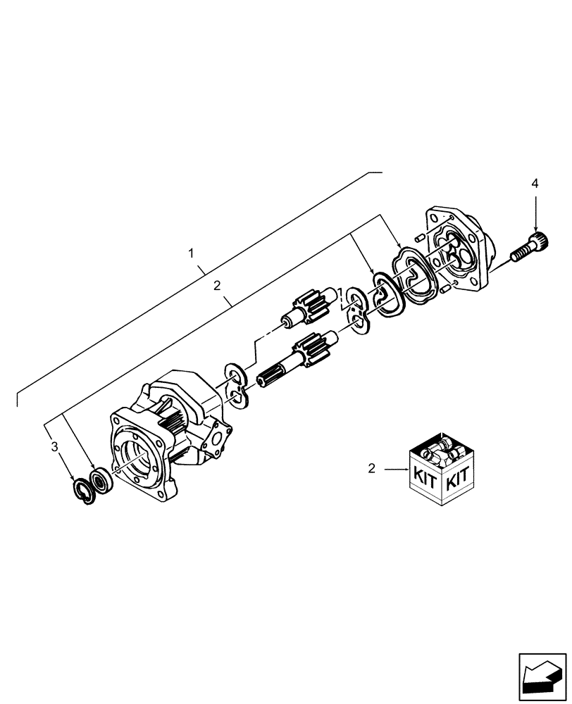 Схема запчастей Case IH DX60 - (04.03.05) - POWER STEERING PUMP ASSEMBLY (04) - FRONT AXLE & STEERING