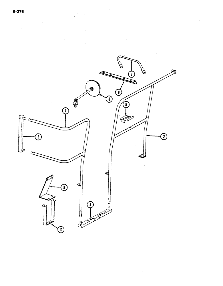 Схема запчастей Case IH 782 - (9-276) - STEPS, LADDER AND MIRROR (09) - CHASSIS ATTACHMENTS