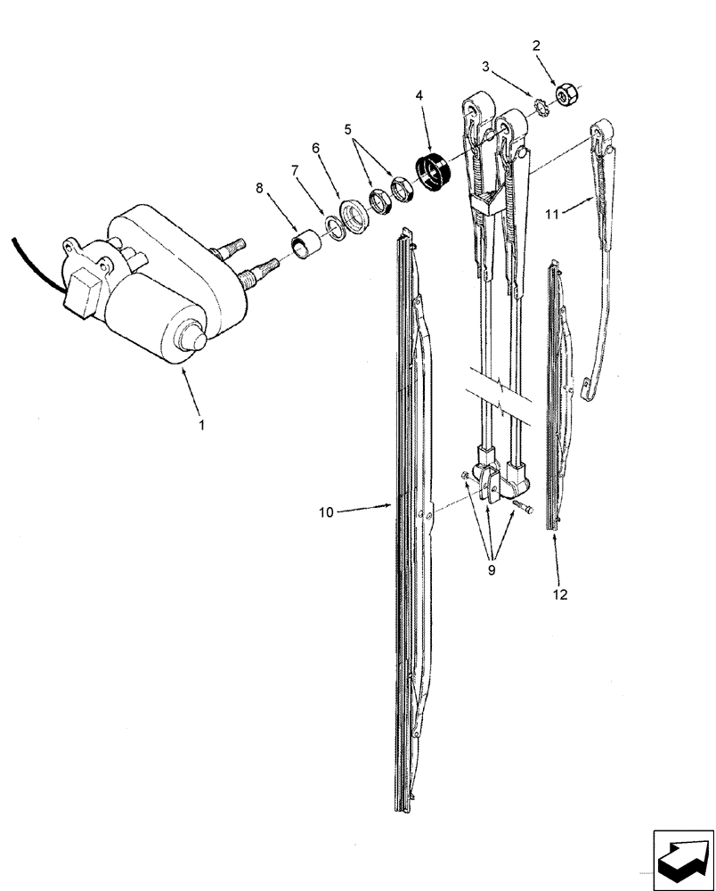 Схема запчастей Case IH 7130 - (55.518.01) - MOTOR ASSY - WIPER, WINDSHIELD (55) - ELECTRICAL SYSTEMS