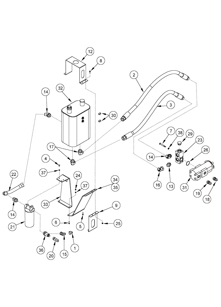 Схема запчастей Case IH 955 - (8-178) - MULTI-CHANNEL HYDRAULIC RESERVOIR, AFS PLANTER, 24 ROW NARROW & 12/23 PLANTER (08) - HYDRAULICS