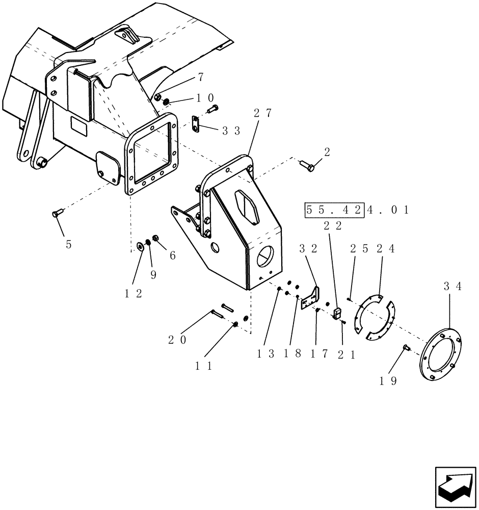 Схема запчастей Case IH 3380 - (44.151.01) - RIGHT REAR AXLES (44) - WHEELS