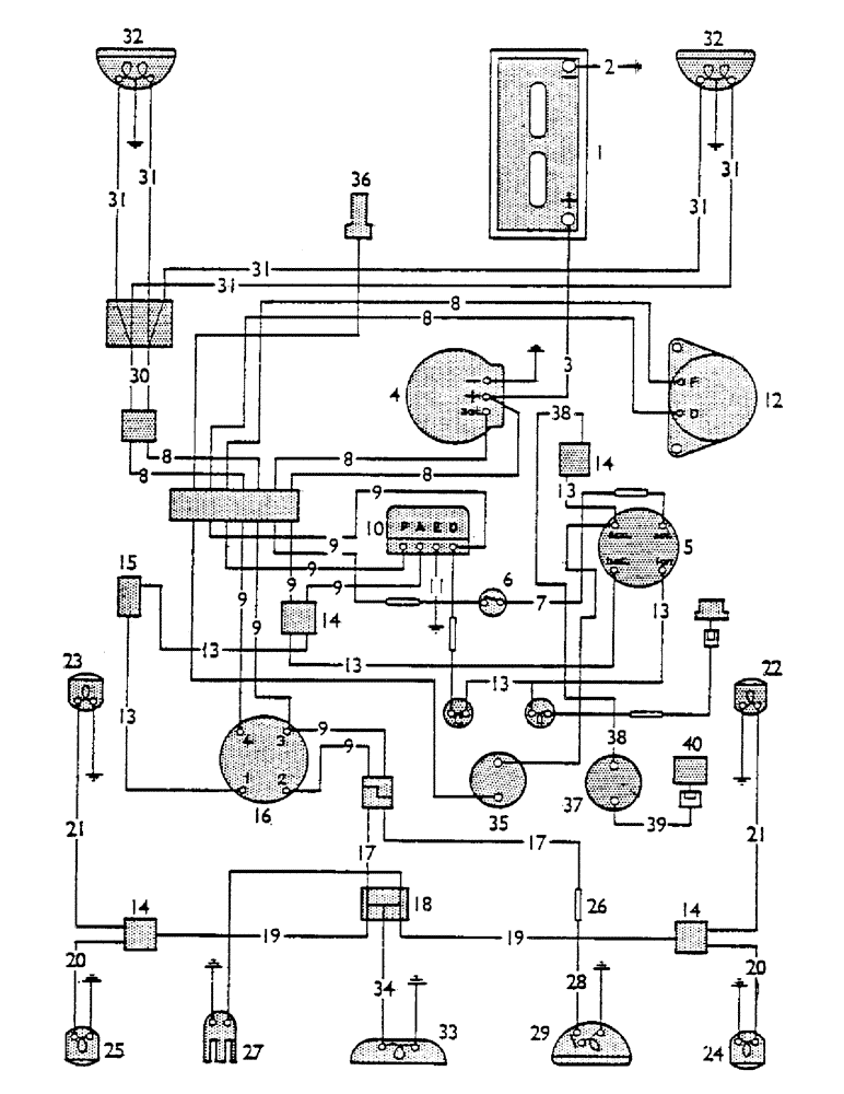 Схема запчастей Case IH 1200 - (120) - ELECTRICAL EQUIPMENT, TRACTOR 700001 TO 703304 (06) - ELECTRICAL SYSTEMS