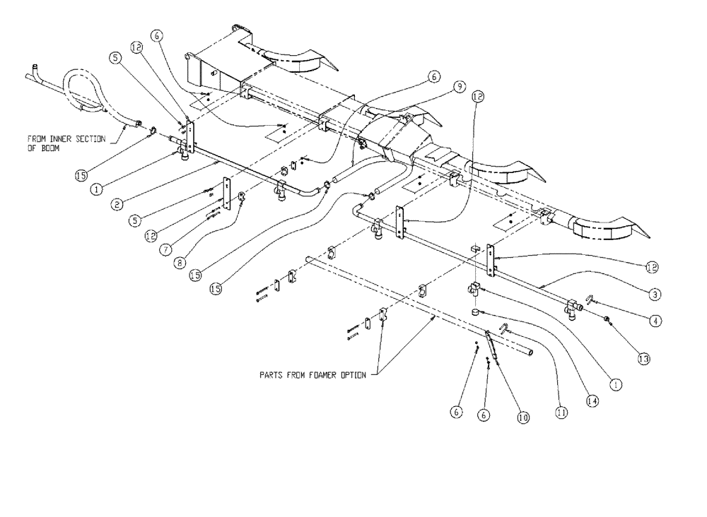 Схема запчастей Case IH 438 - (19-002) - WET BOOM, 3.0, LH, OUTER Wet Kit