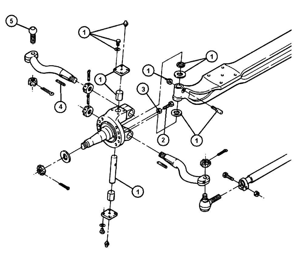 Схема запчастей Case IH FLX4300 - (04-003) - FRONT AXLE GENERAL AND KITS Frame & Suspension