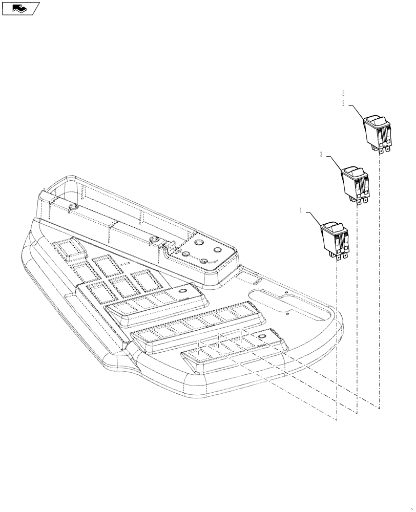 Схема запчастей Case IH 4420 - (12-057) - CAB PARTS GROUP, 7 SECTION, 120’ BOOM (06) - ELECTRICAL